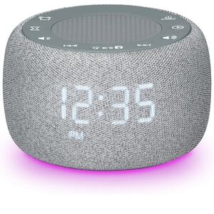Alarm clock, white noise machine, Bluetooth rechargeable, gentle wake.